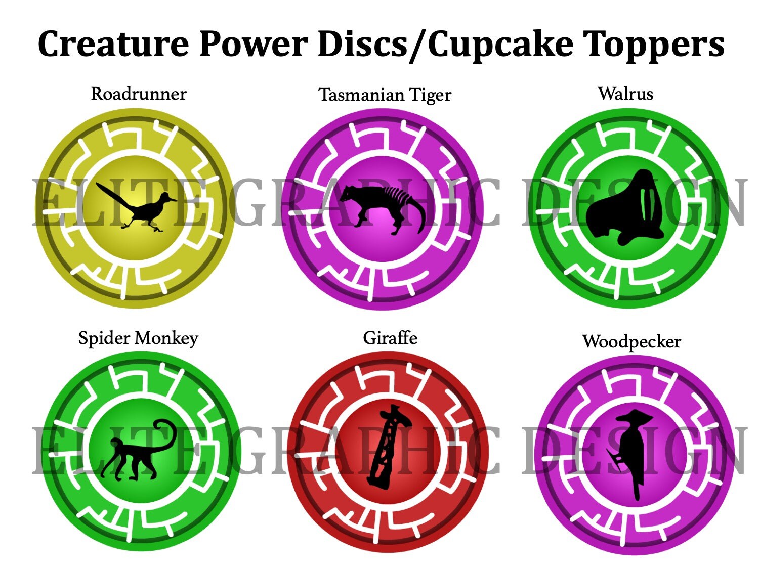 Printable Play Set Wild Kratts Creature Power Discs Cupcake Etsy