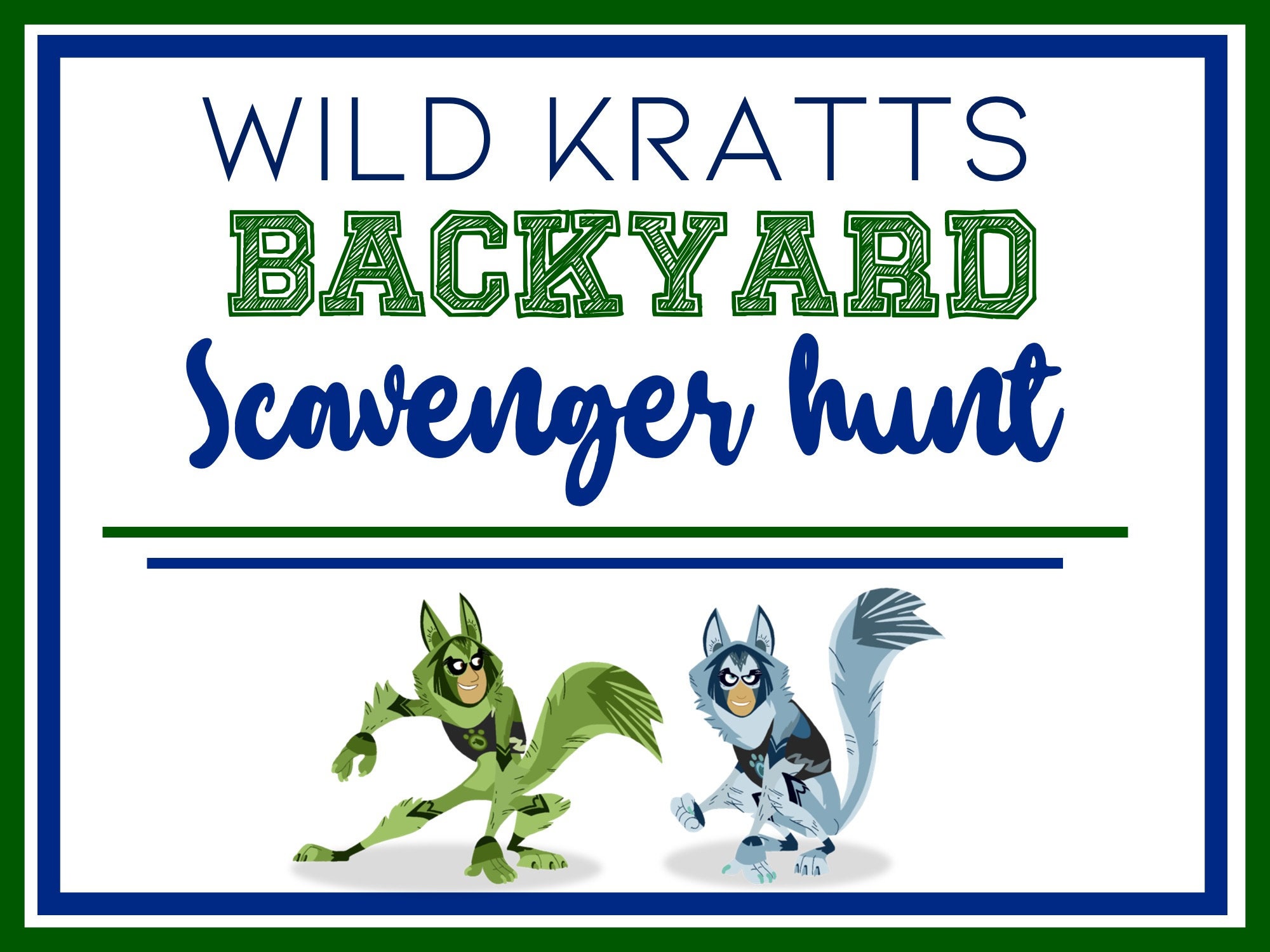 Wild Kratts Backyard Scavenger Hunt Home Activity Creature - Etsy