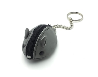 franartPiel - Mouse Keychain for Storing Coins - Small Keychain with Coin Purse Made of Genuine Leather from Ubrique - High Quality