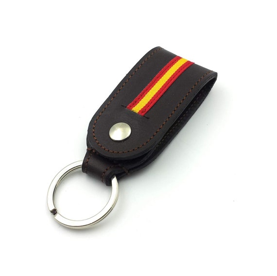 Llavero Bandera De España De Lona - 11x3 Cm, Con Anilla Metálica - Para Coche, Moto, Casa, Regalo Patriótico Para Hombre Y Mujer