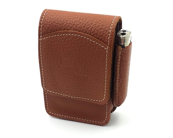 franartPiel - Cigarette case, tobacco pouch, cigar case with lighter handmade in Ubrique leather - Unisex tobacco case made of high-quality genuine leather