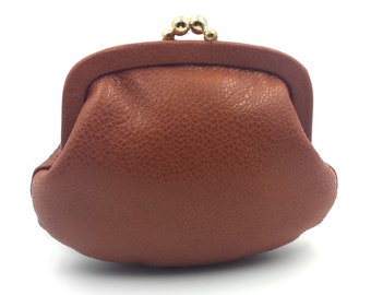 franartPiel - Purse with mouthpiece closure handmade in Ubrique Leather - High Quality - Brown