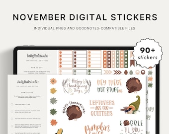 November Digital Stickers | GoodNotes, Elements, Collection