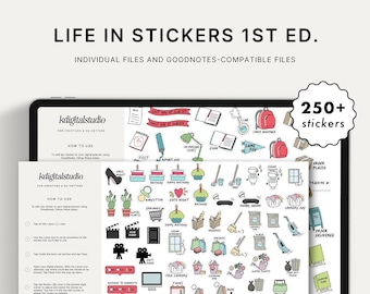 Life in Stickers | Digital Planner Stickers for GoodNotes (PNG)