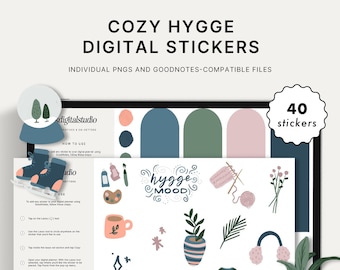 Cozy Hygge Digital Stickers || Precropped GoodNotes File + Individual PNGs