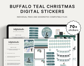 Winter Holiday/Christmas Digital Planner Sticker Bundle || Precropped GoodNotes File + Individual PNGs
