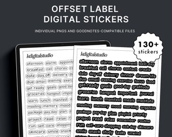 Offset Labels Digital Stickers | Functional Digital Planning Stickers | GoodNotes, Elements, Collection