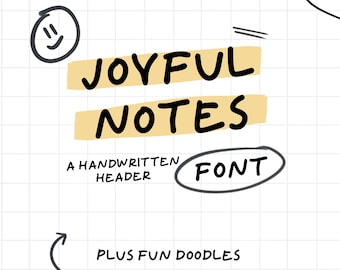 Joyful Notes Font: Handwriting Sans Serif for Digital Planning (OTF, TTF)