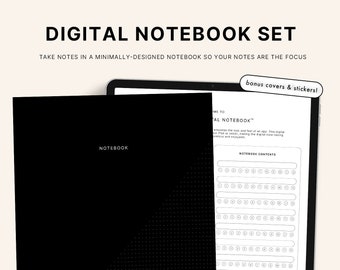 Cyberry Digital Notebook Bundle | Portrait, Landscape | Light, Dark Modes | 12 Main Sections, 12 Sub-Sections