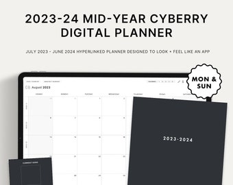 2023-2024 Mid-Year Cyberry Digital Planner | Landscape