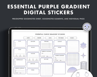 Purple Gradient Digital Stickers (Digital Download)