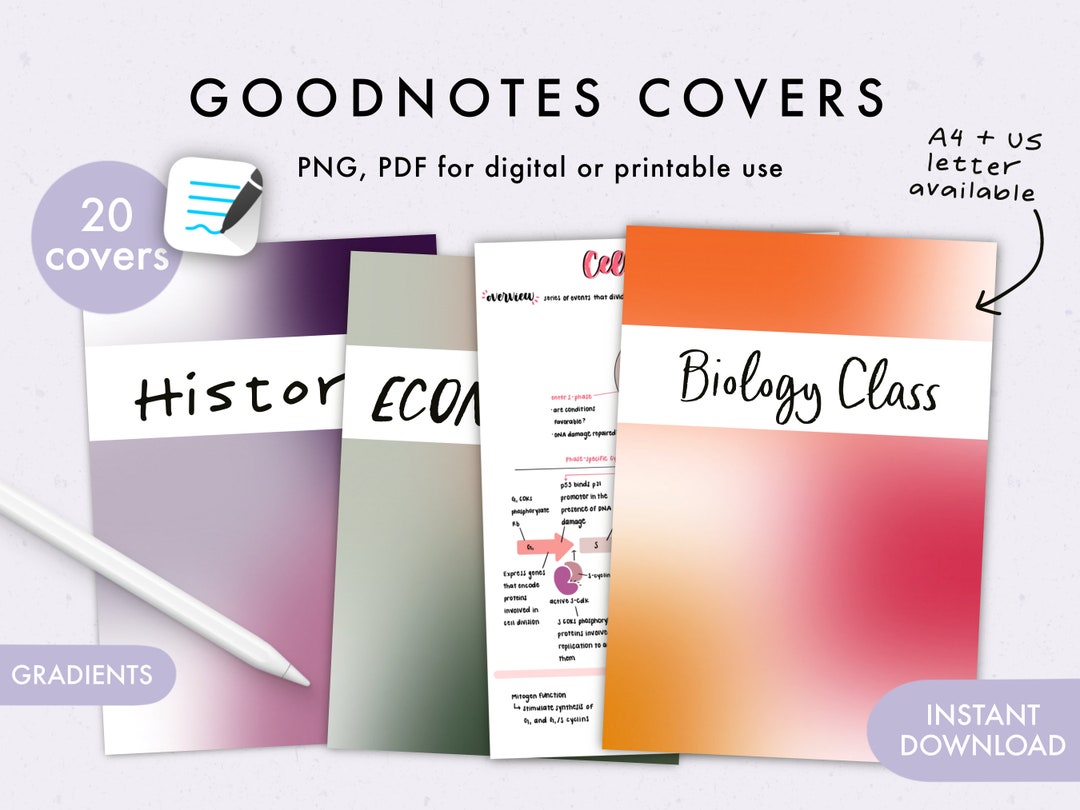 Gradients Goodnotes Covers, Notebooks, Binders, Planners, Dividers Etsy