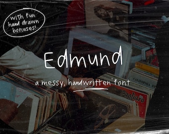 Edmund - A Sophisticated Handwritten Font, Messy Font Typeface / TTF & OTF