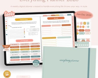 2026 Weekly Everything Digital Planner in Creative Boho | Weekly, GoodNotes, Noteful, Digital Planning, Aesthetic, Colorful