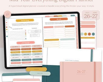 Mid-Year Everything Digital Planner in Landscape (2026-2027) | Digital Download, Goodnotes, Noteful, Notability