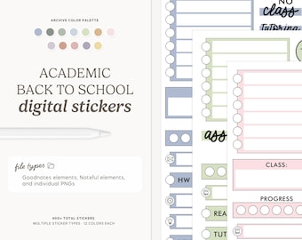 Back to School Digital Stickers | Digital Download, Academic, Note-taking