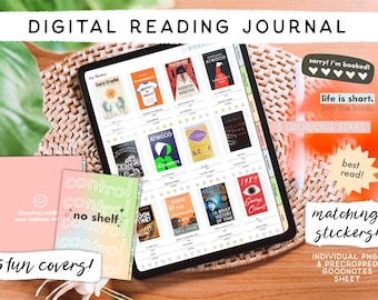 Digital Reading Journal, Digital Reading Planner, GoodNotes Journal, iPad Journal, Book Review, Reading Tracker, Reading Log, Book Goals