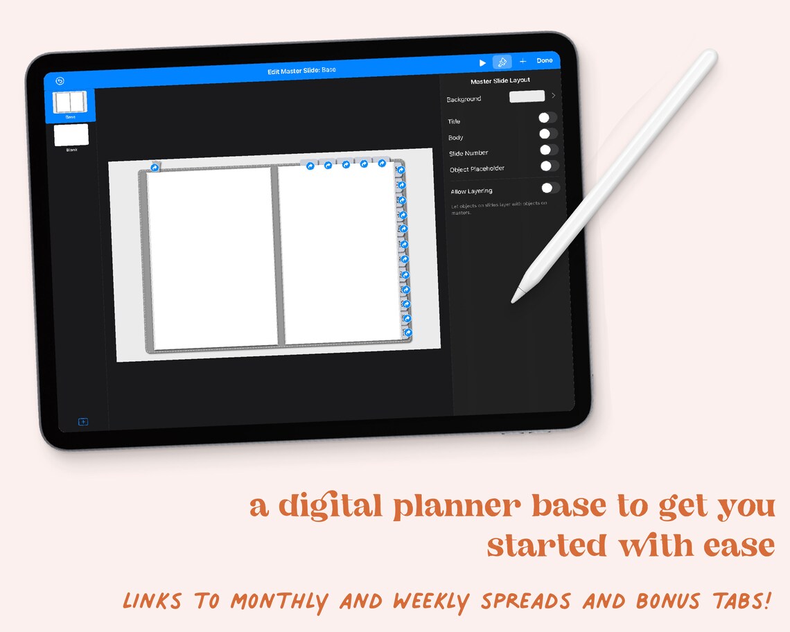 Build Your Own Digital Planner Keynote File Linked Etsy