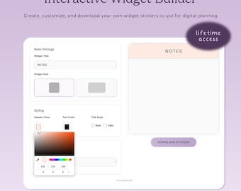 Interactive Widget Sticker Builder