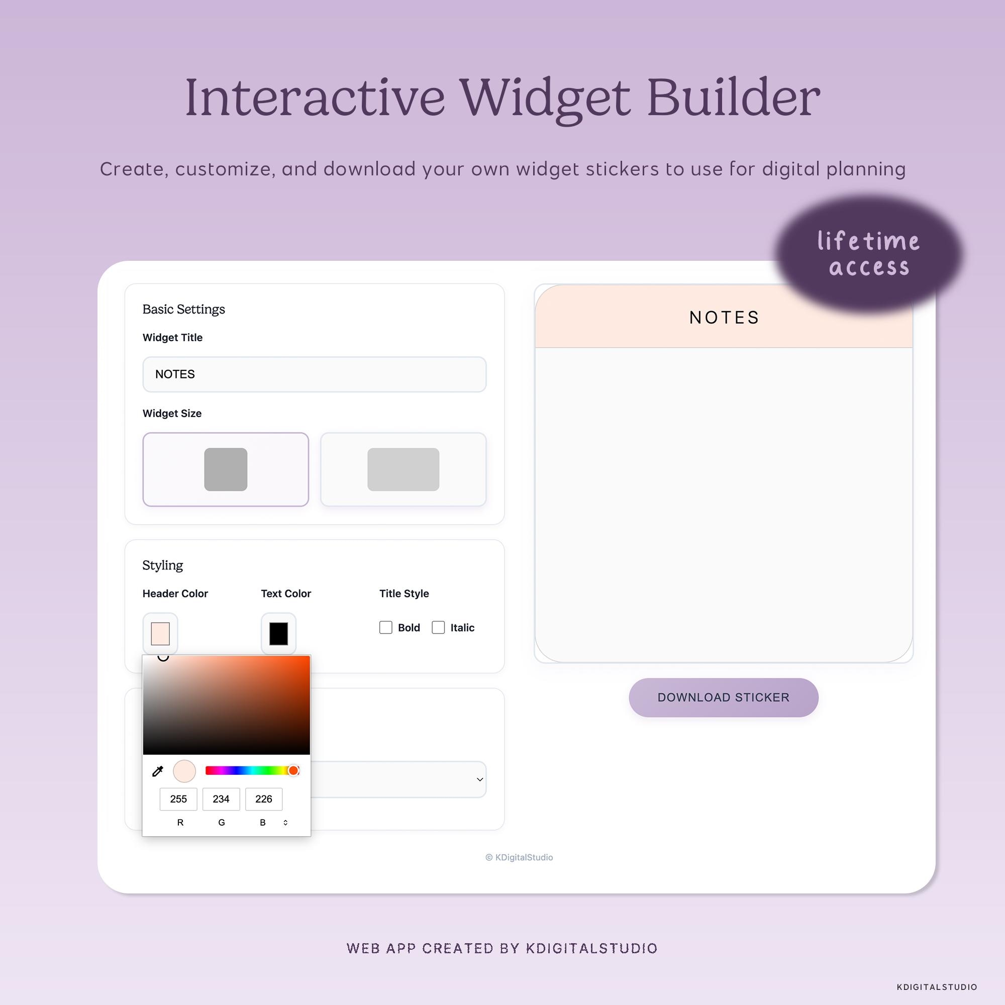 Interactive Widget Sticker Builder - Etsy