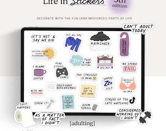 Life in Stickers Digital Bundle 5th Edition | Adult Language, Mature Content | GoodNotes, Noteful