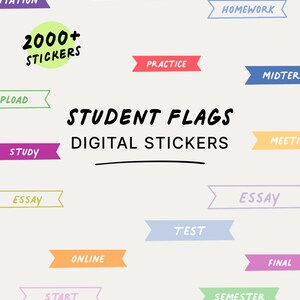 Student Flag Digital Stickers: 2000+ Precropped GoodNotes Stickers (Instant Download)