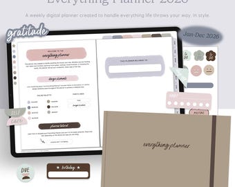 2026 Weekly Everything Digital Planner in Morandi | Weekly, GoodNotes, Noteful, Digital Planning, Aesthetic, Neutrals