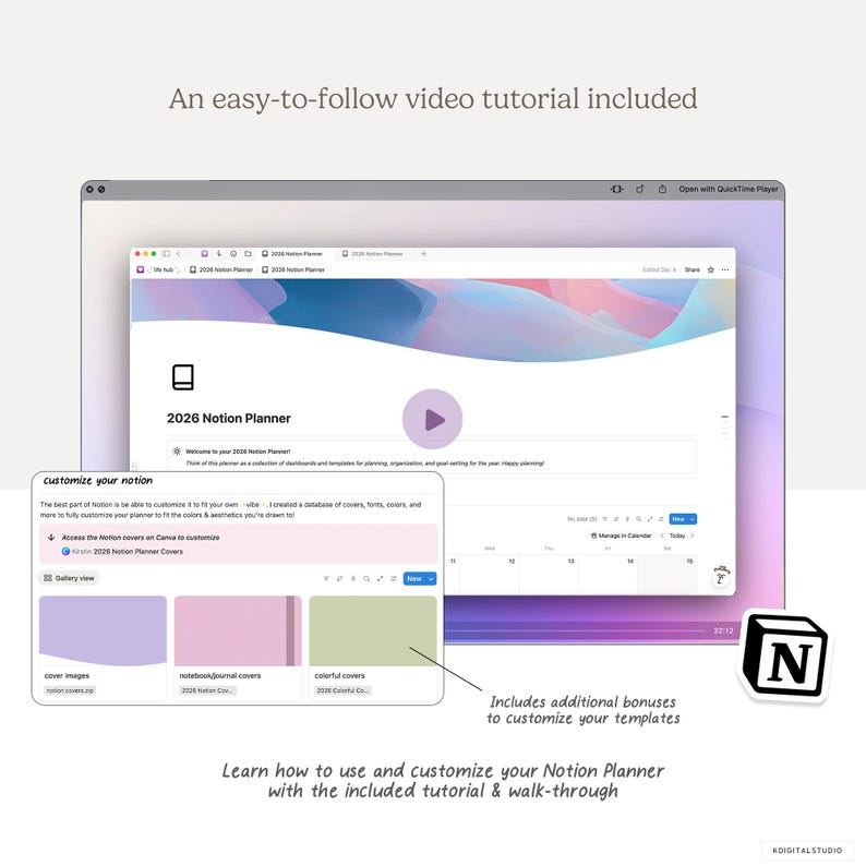 2026 Notion Life Planner & Log: All-in-one Digital Workspace (digital ...