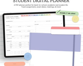 Student Mid-Year Digital Planner | July 2026-June 2027 | Digital Download, Note-taking, Academic
