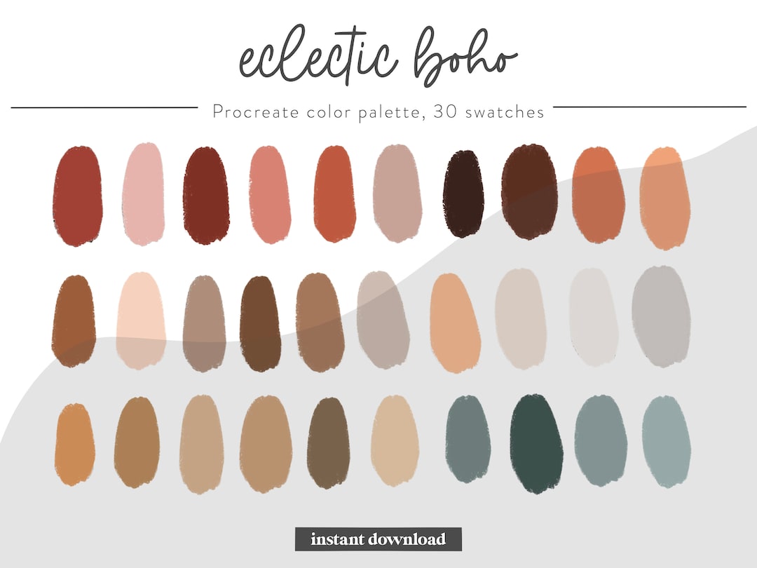 Eclectic Boho Procreate Color Palette Swatches Ipad - Etsy