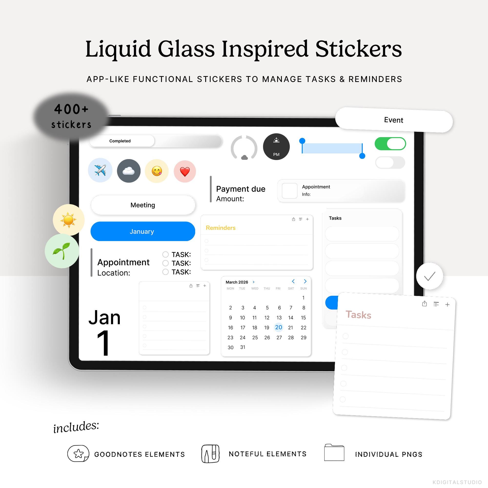 Liquid Glass Inspired Digital Stickers (digital Download) - Etsy