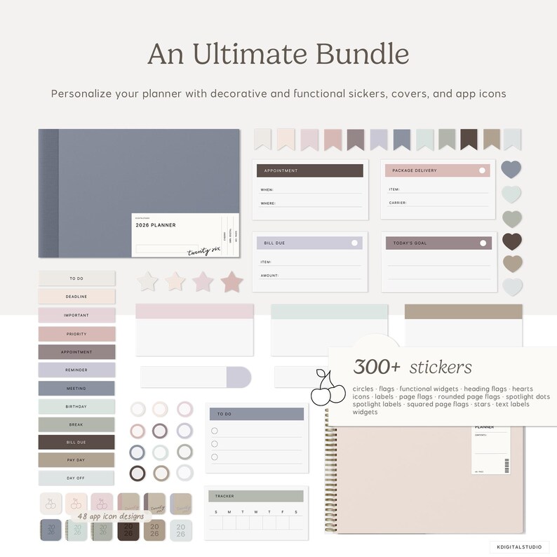 Cyberry 2026 Digital Planners BUNDLE | Portrait & Landscape (digital ...