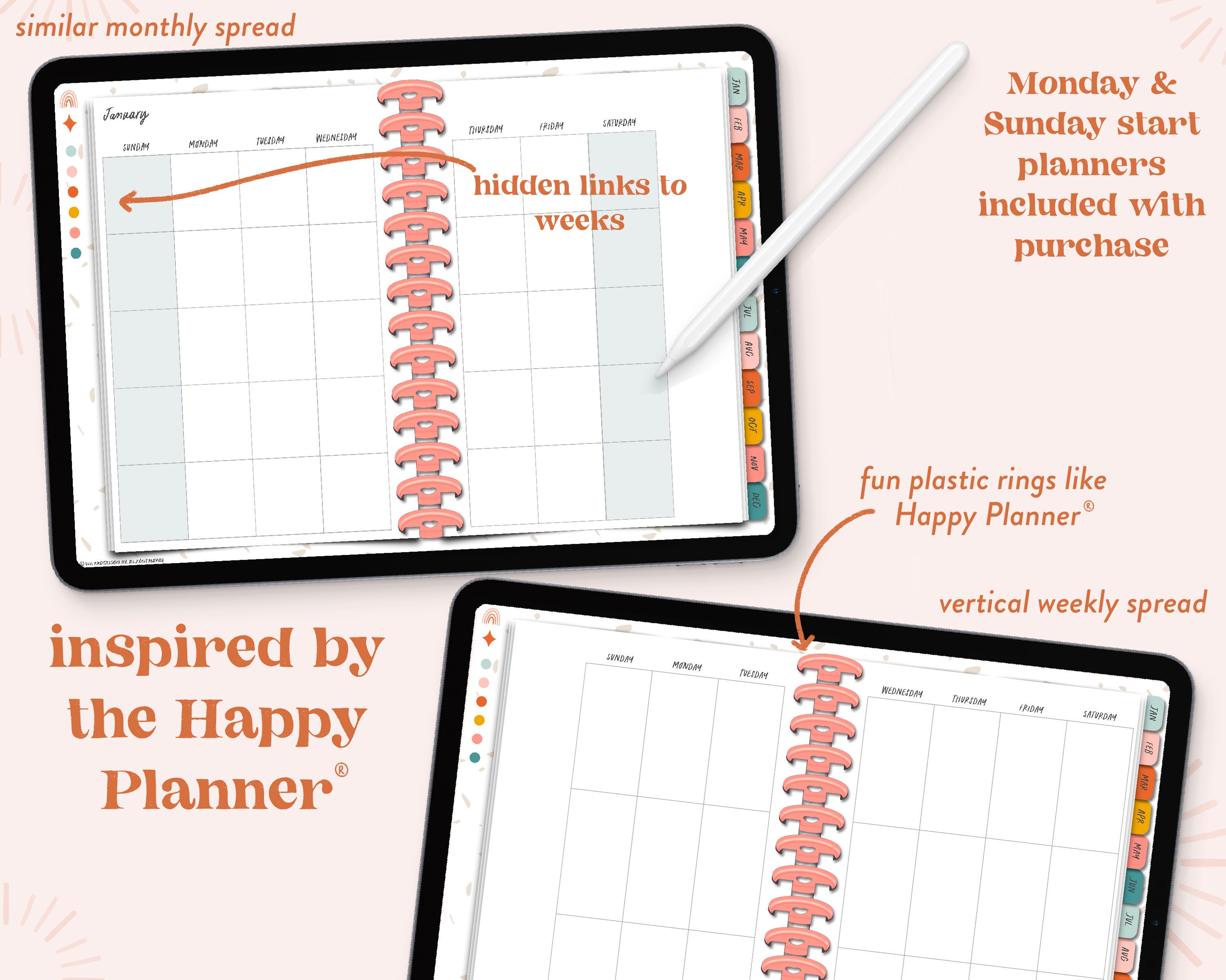 Happiness Digital Planner inspired by the Happy Planner Etsy