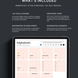 Pastel Weather Widgets, Digital Stickers, Individual PNGs, Precropped GoodNotes Stickers, Digital Widgets, Digital Planner Stickers image 3