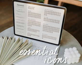 Essential Icons Digital Stickers | GoodNotes, Elements, Collection