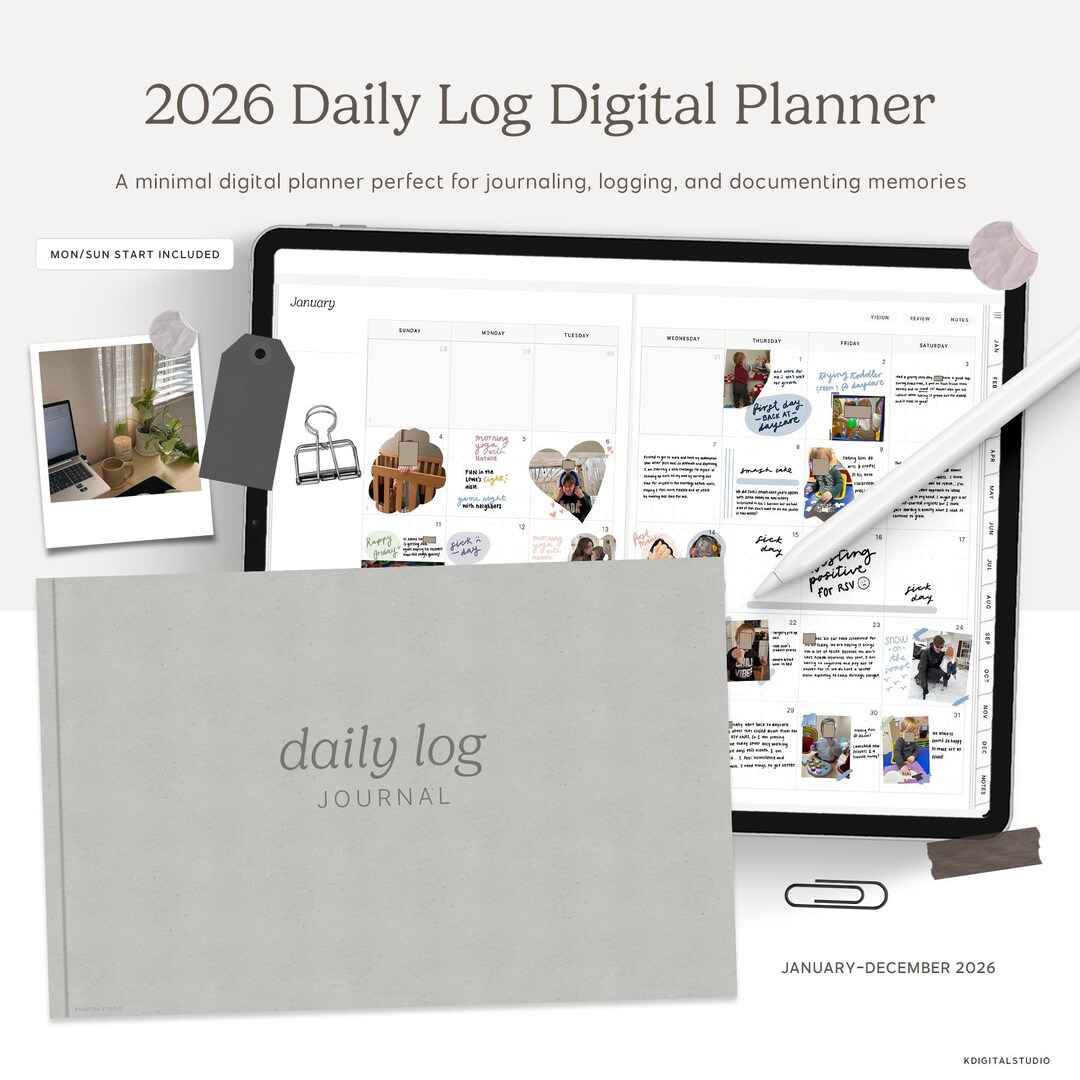 2026 Daily Log Digital Planner | Goodnotes, Noteful, iPad & Android ...