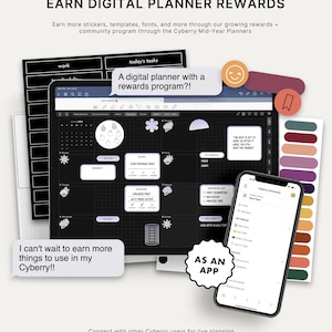 2024 Cyberry Light Mode Digital Planner Portrait, Apple Calendar & Reminders Integration image 10