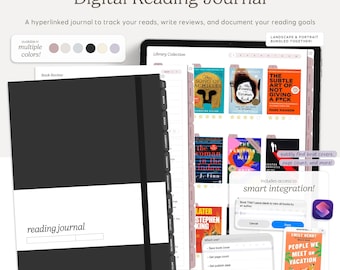 Digital Reading Journal with Smart Shortcut Book Assistant | Reading Track, TBR, DNF, Rating, Reviews