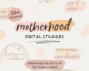 Motherhood Digital Planner Stickers: Mom Life (Digital Download)