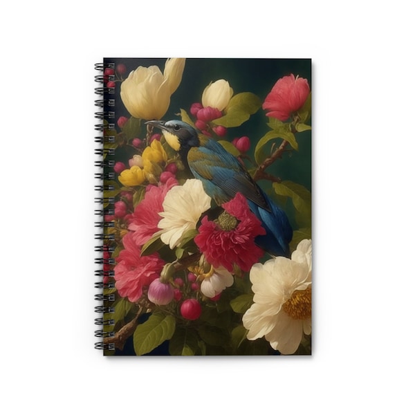 Spiral Notebook • Beautiful Floral  • Gift for Her • Wedding Gift • Unique Victorian Era Gift • Fun Period Drama Gift • Stylish Romantic