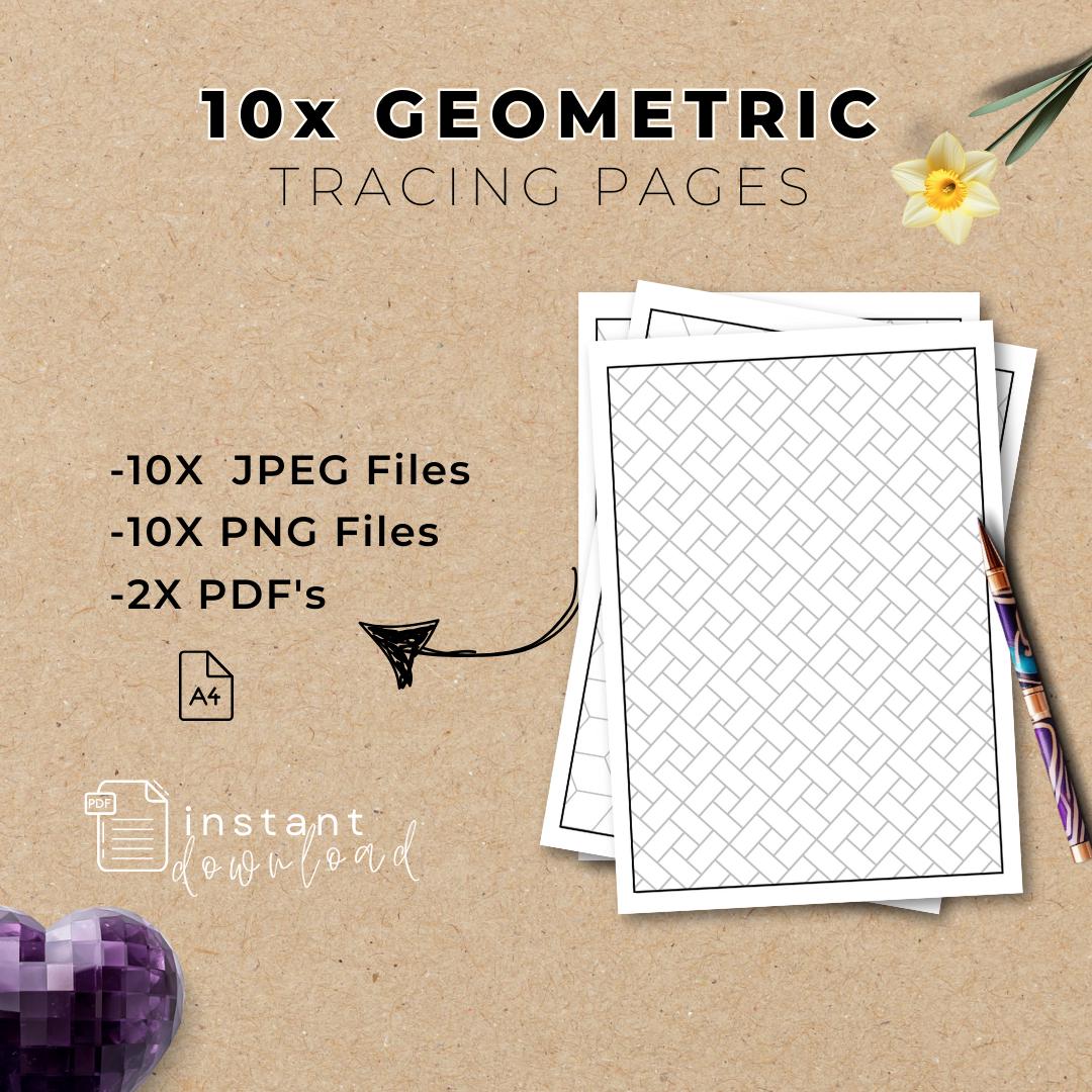 10x Geometric Tracing Pages I Quiet Busy Minds I Boredom Buster I ...