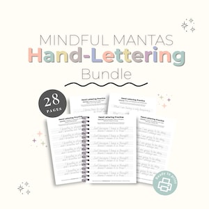 28 Hand Lettering Mantras for Anxiety Relief – Mindful Tracing Pages- Digital Download- Positive Distraction