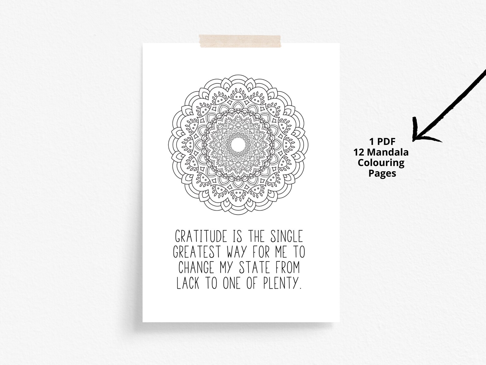 12 Gratitude Mandala Colouring Pages I Instant Download I - Etsy