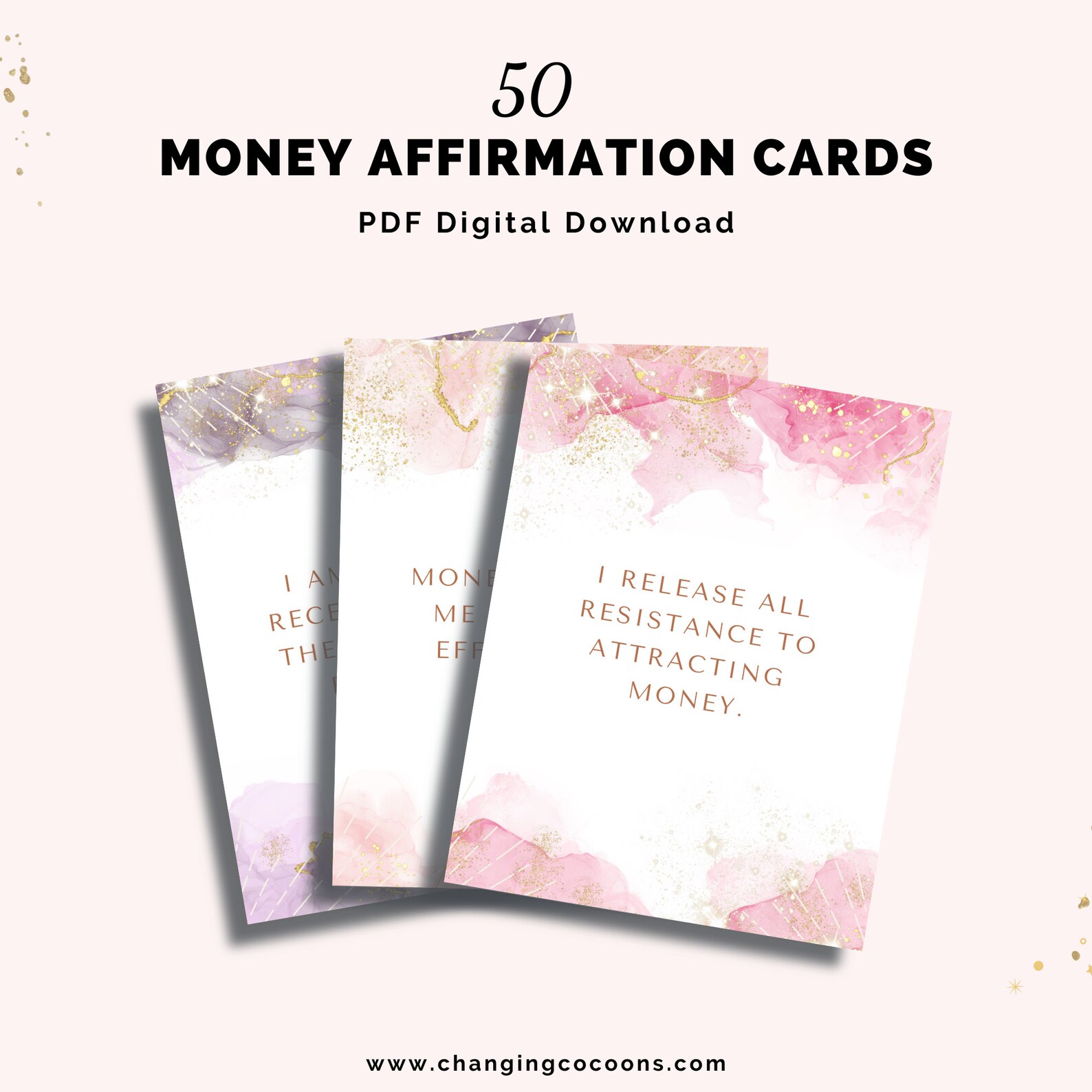 50 Money Affirmation Cards I Money Mindset I Instant Download Etsy