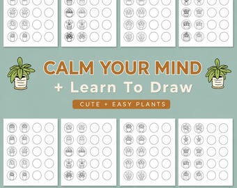 Learn To Draw Cute Plant Doodles | Mindful Tracing Pages | Anxiety Relief | Easy Drawing Practice | Printable Mindfulness