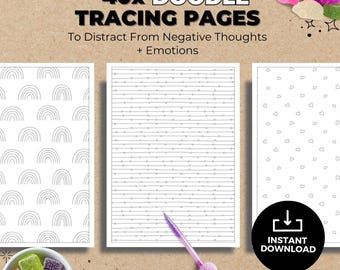 Fun + Meditative Doodle Tracing Pages For Anxious Minds / Calm Your Nervous System / Cultivate A Sense of Peace / Relax Unwind / Quiet Mind