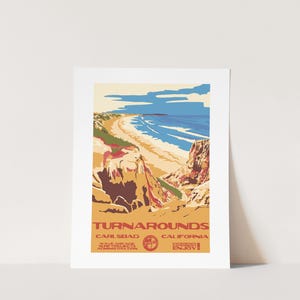 DIGITAL COPY: Turnarounds (Carlsbad, CA) Surf Poster (National Parks Style)