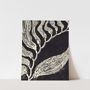 DIGITAL COPY: Giant Kelp | Surf Art Print | Minimalist Illustration | Coastal Room Decor | Modern Beach House Wall Art | Black & White