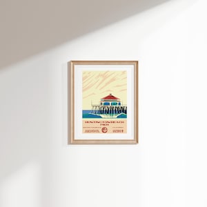 Huntington Beach Pier Surf Poster | Huntington Beach Kalifornien | Konsttryck i vintagestil med nationalparker bild 5