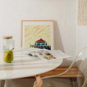 Huntington Beach Pier Surf Poster | Huntington Beach Kalifornien | Konsttryck i vintagestil med nationalparker bild 8